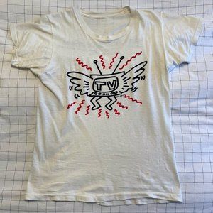 Authentic 1983 Keith Haring Comic Art Show TV Whitney Museum T-Shirt